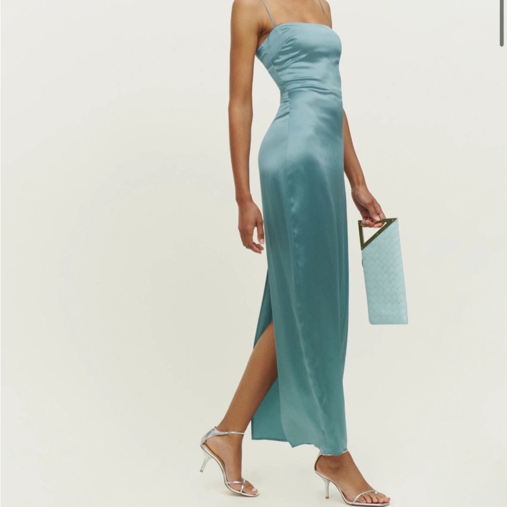 Reformation Frankie Dress in Verdigris